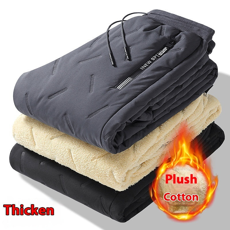 Men Plush Thick Fleece Sweatpants