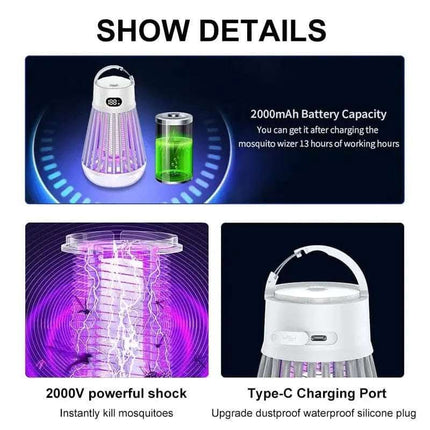 Digital Display Mosquito Killer Lamp Electric Shock Mosquito Trap Light Radiationless Insect Repellent Trap For Bedroom Outdoor Summer Gadgets Fendax 0