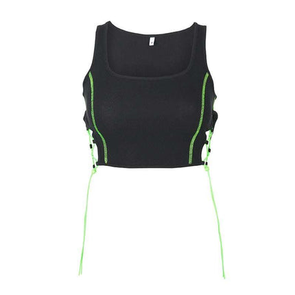 Women's Fashionable Round Neck Slim Fit Crop Top Fendax 0