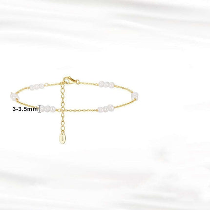 Natural Freshwater Millet Beads O-shaped Feet Chain Fendax 0