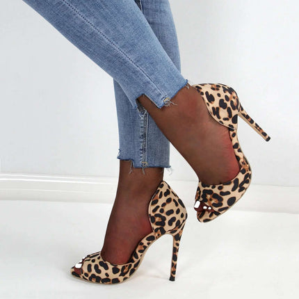 Women Summer Fashion Leopard Print Stiletto Heels Fendax 0