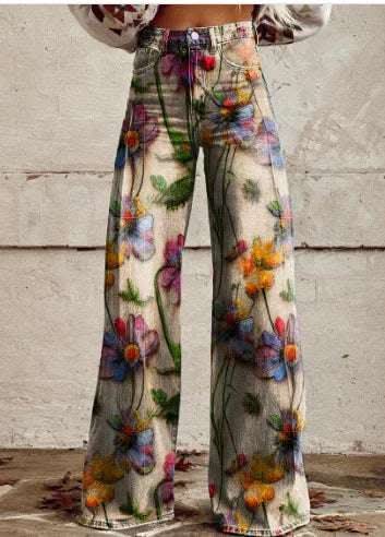 Thin Faux Denim Wide-leg Pants Fendax 0