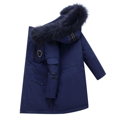 Children's Thickening Fur Collar Coat