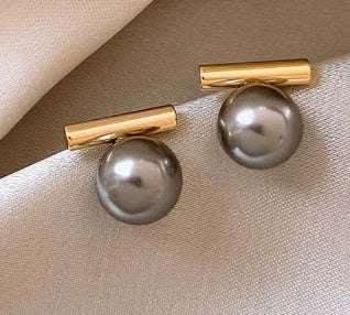 Women's Metal Pearl Stud Earrings Fendax 0