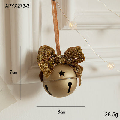 Christmas Little Bell Shape Velvet Bow Small Hanging Piece
