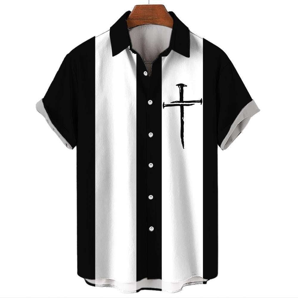 Men's Hawaiian Shirt Casual Button Short Sleeve Fendax 0