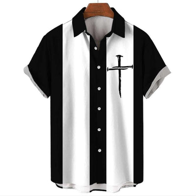 Men's Hawaiian Shirt Casual Button Short Sleeve Fendax 0