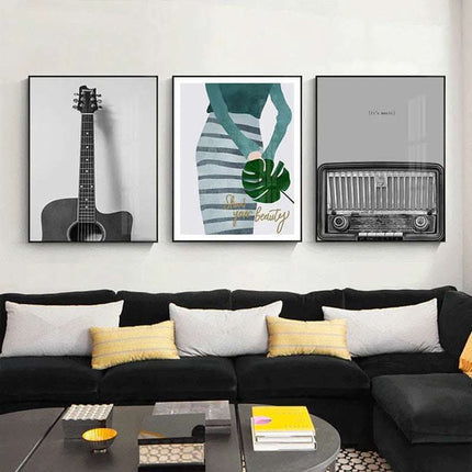 Modern Light Luxury Living Room Triple Decorative Painting Fendax 0