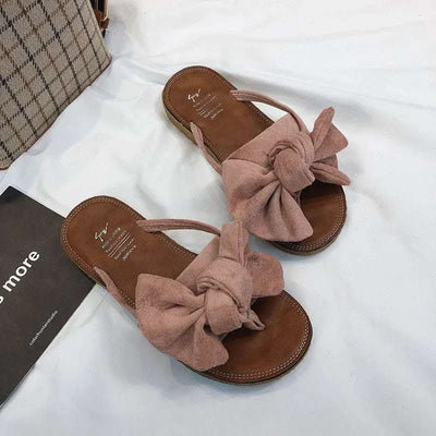Summer Fashion Outerwear Bow Plywood Slippers Korean Fendax 0