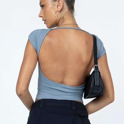 Summer Female Y2g Hollow Crop-top Short Sleeve T-shirt Fendax 0