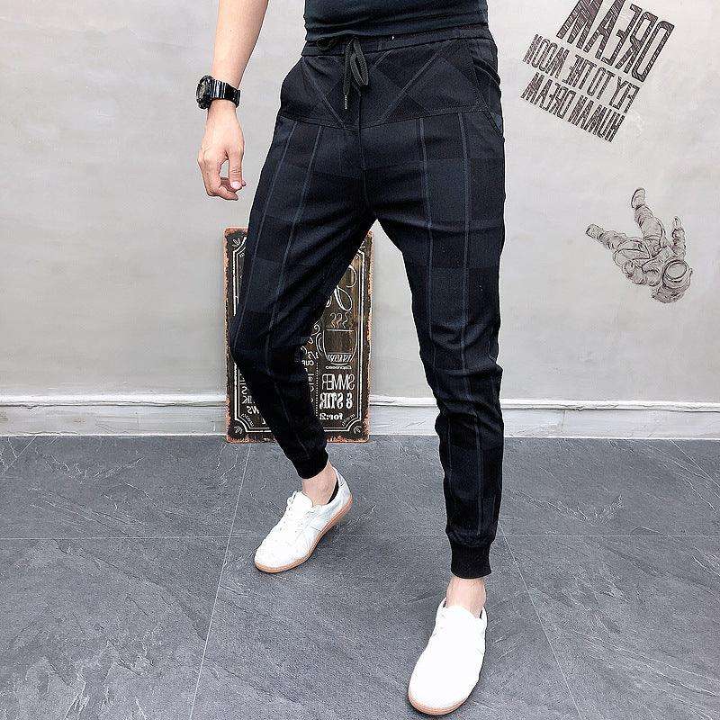 Summer Casual Pants Men's Korean Slim Plaid Pants Fendax 0