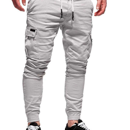 Dimensional Patch Pocket Overalls Lace Elastic Sports Baggy Pants Leisure Fendax 0