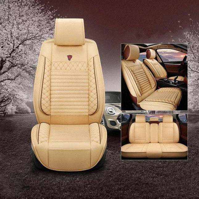 Four Seasons Universal Fully Surrounded Five-seat Car Leather Embroidery Car Mats Fendax 0