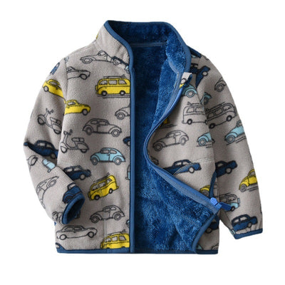 Printed Polar Cartoon Boy Jacket