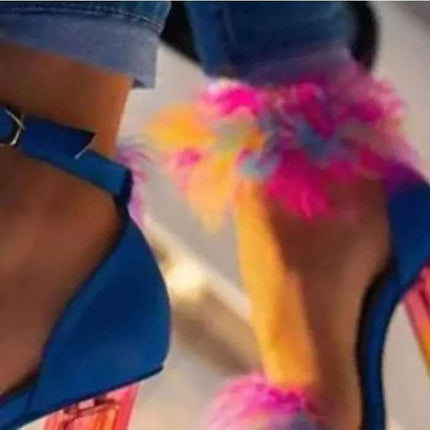 New Summer Fashion Rainbow Women's Crystal Heels Fendax 0