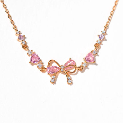 Cute Sweet Bracelet Loving Heart Zircon Bowknot Bracelet Fendax 0