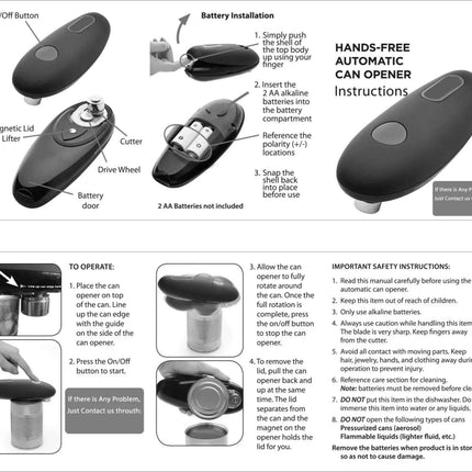 Electric Can Opener Automatic Jar Bottle Can Machine One Touch Portable Kitchen Hand Free Opening Opener Tool Gadgets Fendax 0