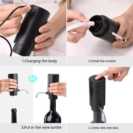Electric Wine Aerator And Decanter Pump Dispenser Gift One Touch Operating Easy To Use Wine Decanter Kitchen Gadgets Fendax 0