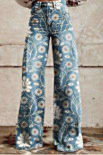 European And American Plus Size Women's Denim Casual Pants Fendax 0