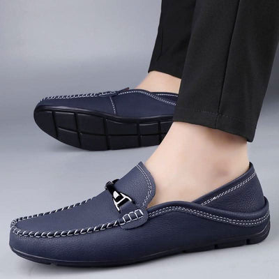 Extra Large Casual Leather Shoes Leather Widened Gommino