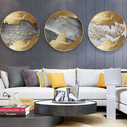 Black And White Abstract Light Luxury Frameless Decorative Painting Fendax 0