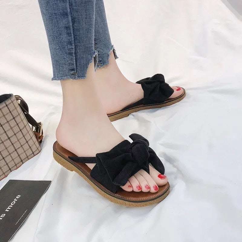Summer Fashion Outerwear Bow Plywood Slippers Korean Fendax 0