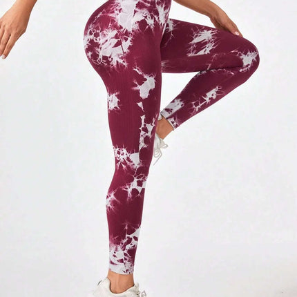 Tie Dye Workout Seamless Leggings For Women High Waist Gym Leggings Yoga Pants, Seamless Leggings For Women High Waist Yoga Pants, Scrunch Butt Lifting Elastic Tights Fendax 5