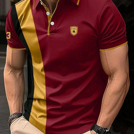 Men's 3D Printing Digital Printed Polo Shirt Short Sleeve Fendax 0