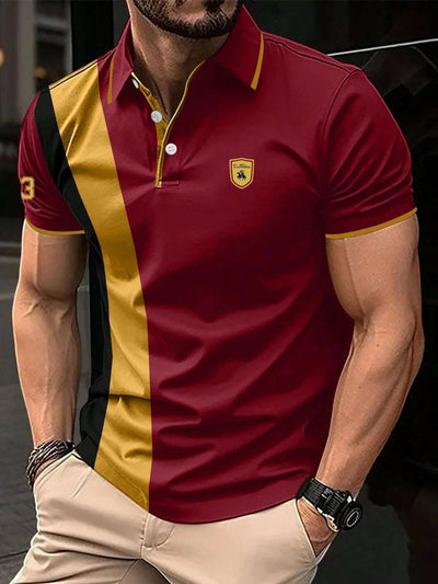 Men's 3D Printing Digital Printed Polo Shirt Short Sleeve Fendax 0