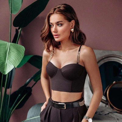 Vest Slim Sexy Sling Chain Top Women Fendax 0