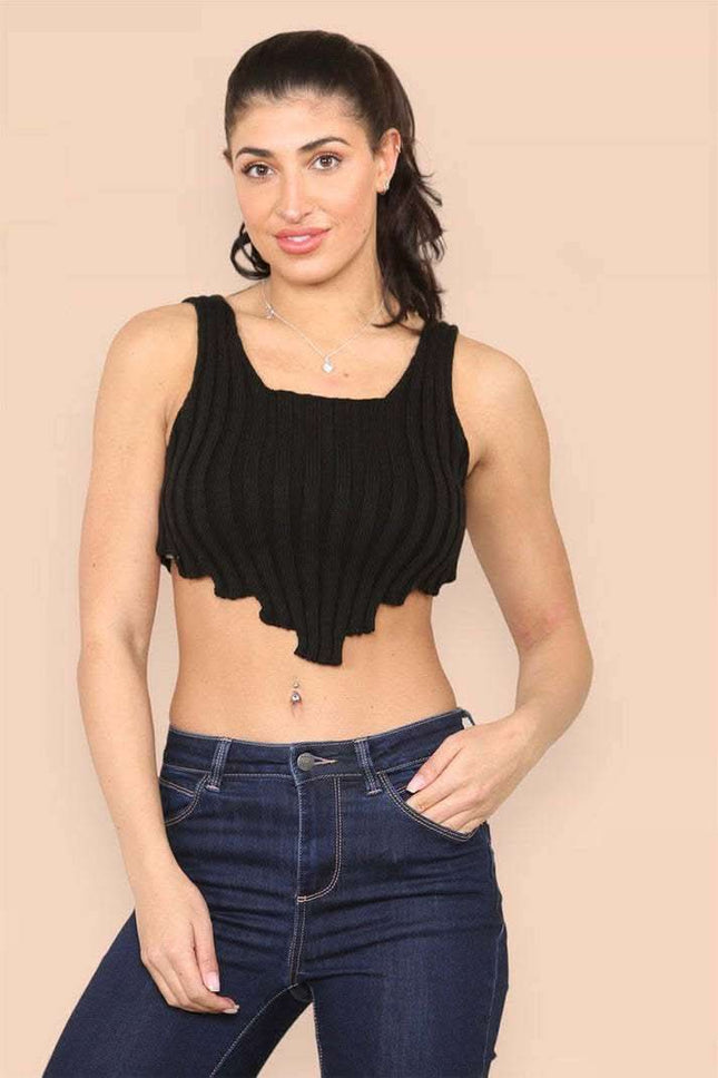 Asymmetric Imogen Hem Knitted Vest Crop Top Fendax 5