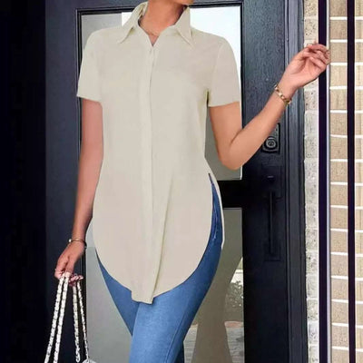 Summer Fashion Simple Polo Collar Women's Shirt Fendax 0