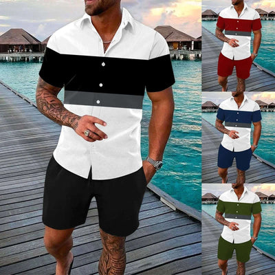 Fashion Men Summer Lapels Shirt Outfit Fendax 0