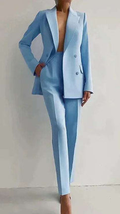 Casual Suits Fashion Long Sleeve Single-breasted Jacket Top And Slim Fit Trousers Women's Business Suits Fendax 0