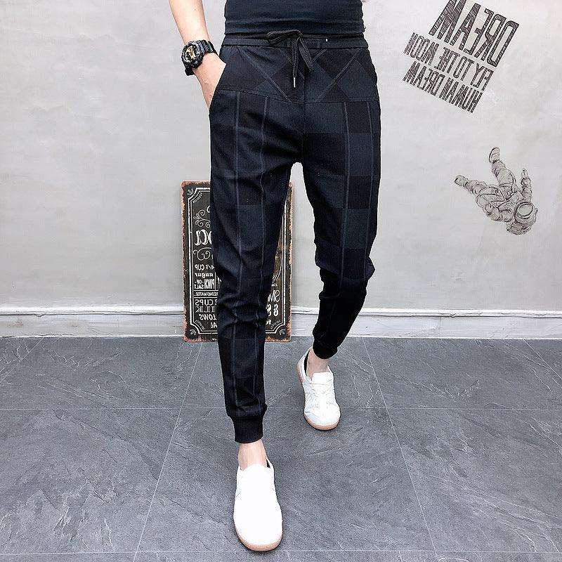 Summer Casual Pants Men's Korean Slim Plaid Pants Fendax 0