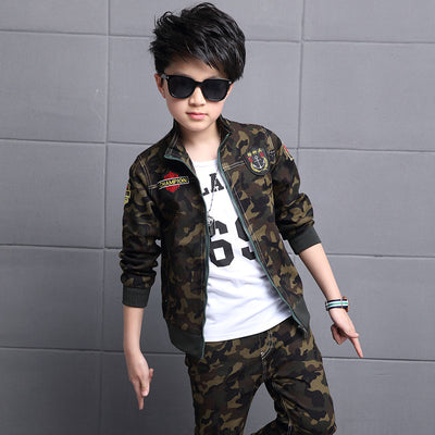 Children's Camouflage Sports Two-piece Set