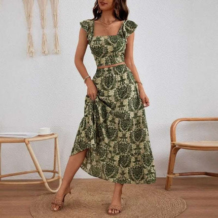 Tea Break Floral Strap Dress Female Midriff Outfit Slimming Temperament High-end Sense Fendax 0