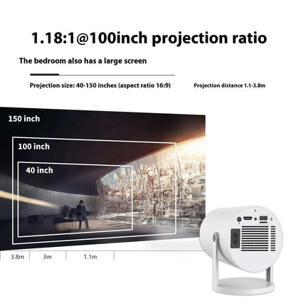 Portable Projector Small Straight Projector For Home Use 180 Degrees Projection Angle Automatic Focus Home Video Projector Fendax 0
