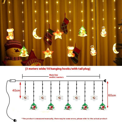Painted Christmas Curtain Lights