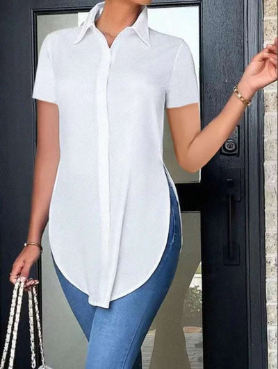 Summer Fashion Simple Polo Collar Women's Shirt Fendax 0