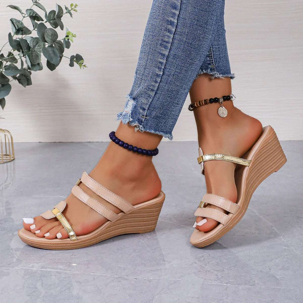 Summer Casual Women's Fashion Wedge Platform Slippers Fendax 0