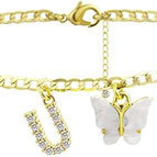 Gold white butterfly / U