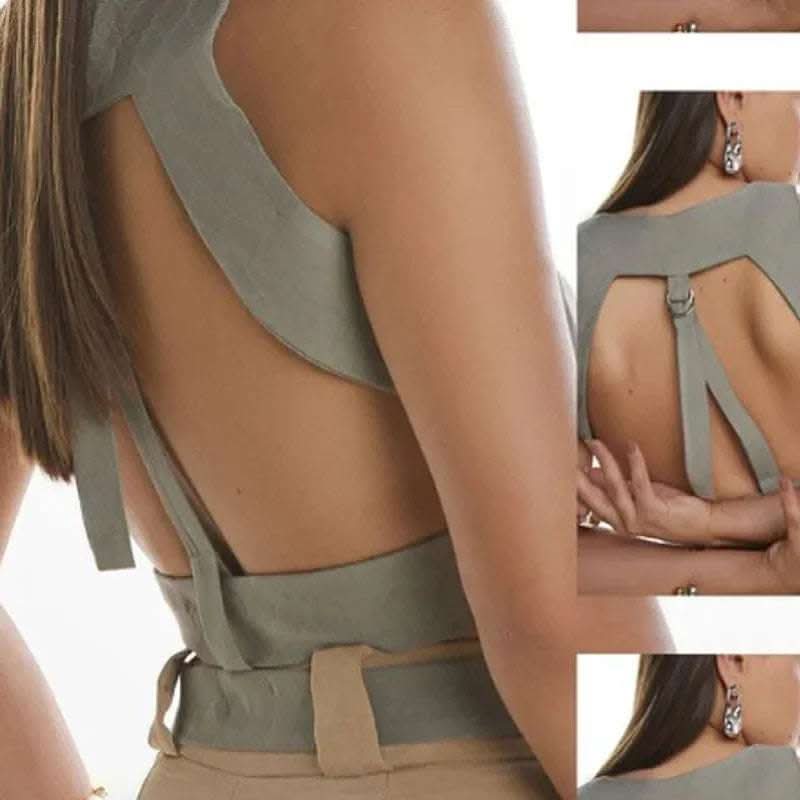 Summer Fashion Casual Vest Belt Blouse And Pants Fendax 0