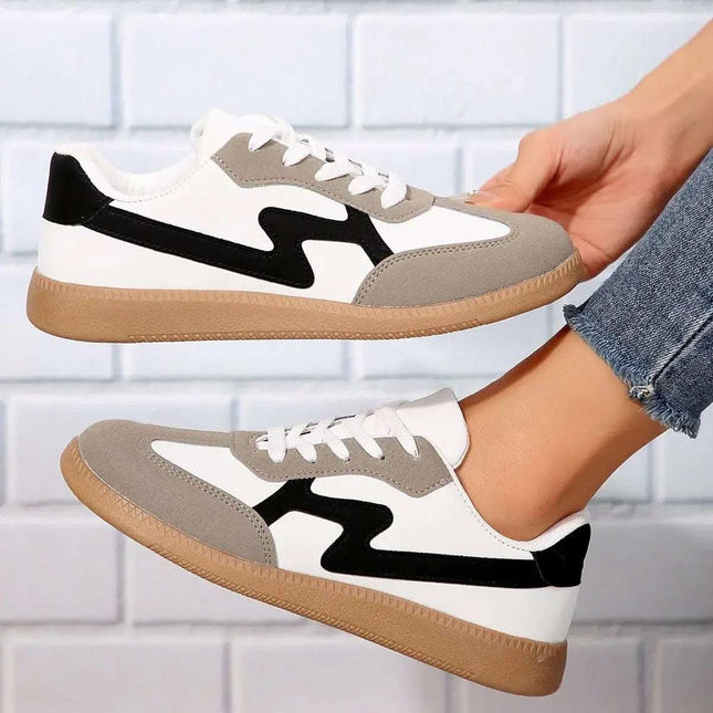 Fashionable Flat Casual Lace-up Student Sports Women's Board Shoes Fendax 0