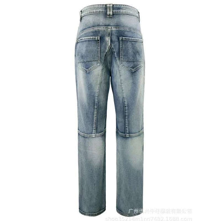 European And American Motorcycle Double Zipper Cycling Pants Four Seasons Slim Racing Anti-fall Jeans Fendax 0