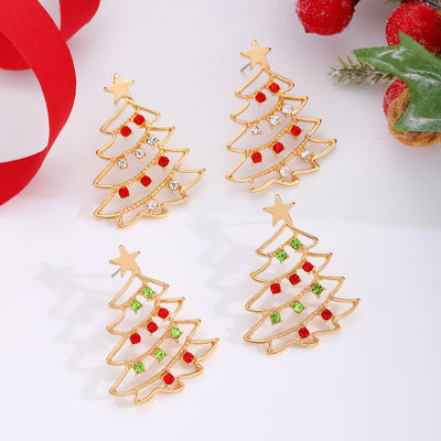 Christmas Earrings With Christmas Tree