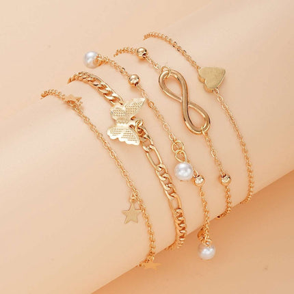 Retro Five Pointed Star Butterfly Feet Chain Fendax 0