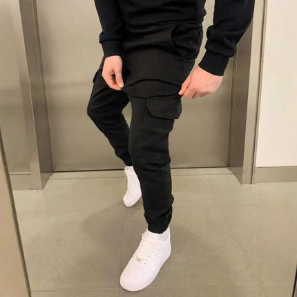 Dimensional Patch Pocket Overalls Lace Elastic Sports Baggy Pants Leisure Fendax 0