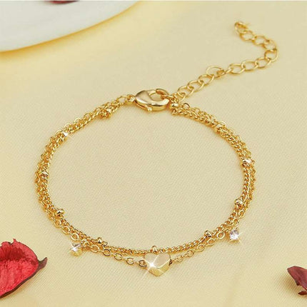Fashion Heart-shaped Zircon Anklet Women's Waterproof Simple Heart-shaped Fendax 0