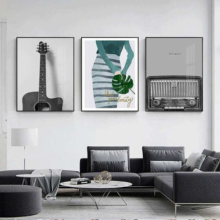 Modern Light Luxury Living Room Triple Decorative Painting Fendax 0